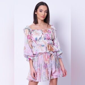 GUESS Azura Ruffled Floral Top
